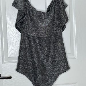 NWT Rue 21 Sparkly Metallic Body Suit Sz 1x
